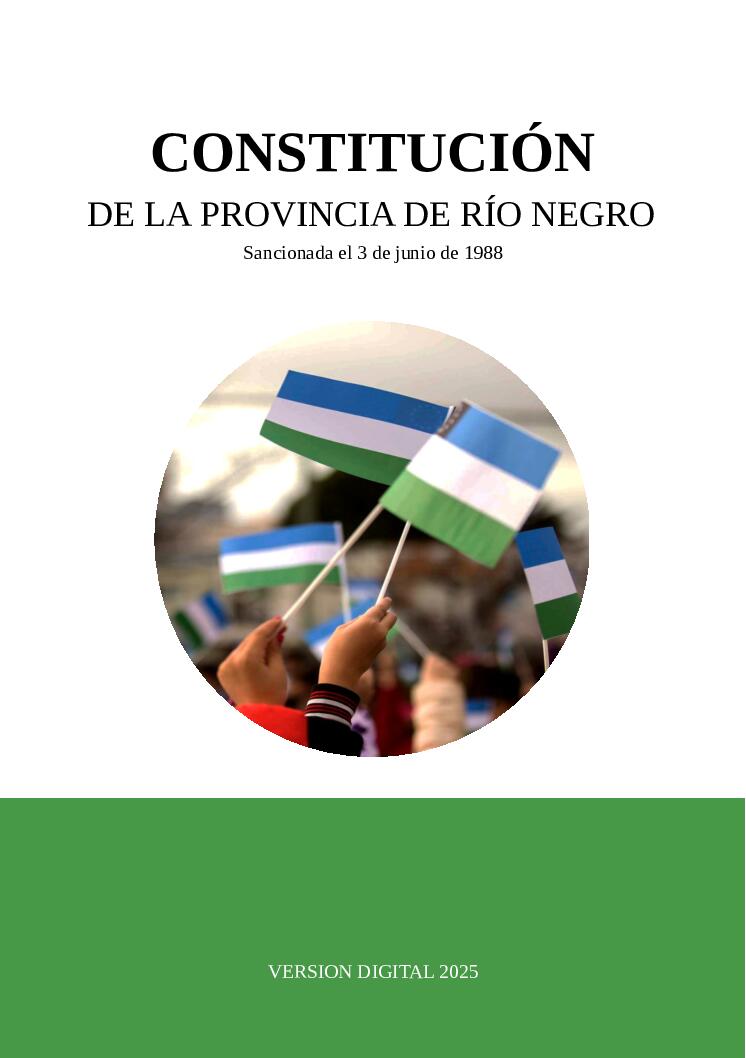 Portada Constitución Río Negro